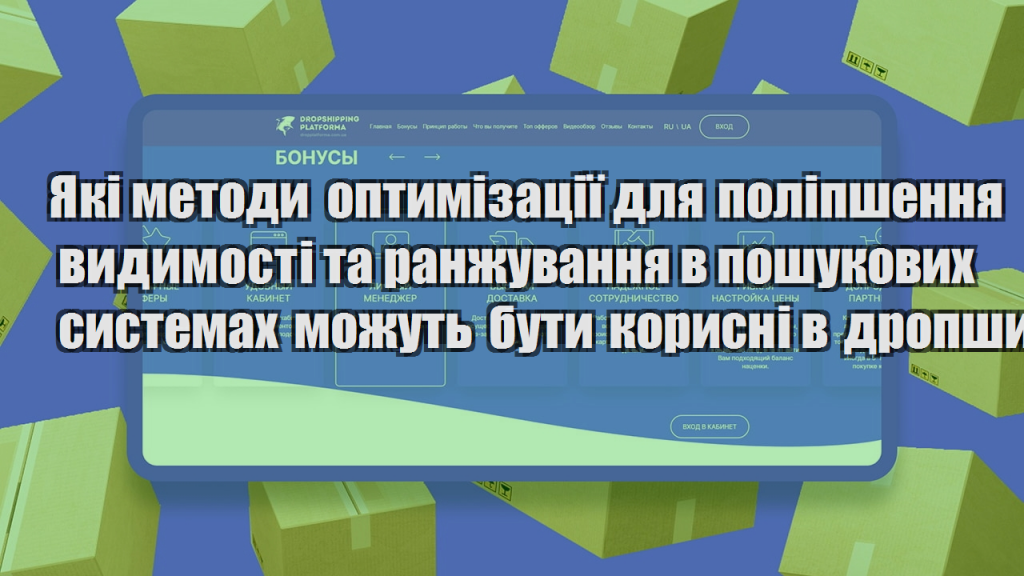 Які методи оптимізації для поліпшення видимості та ранжування в пошукових системах можуть бути корисні в дропшипінгу